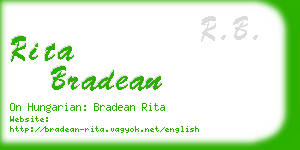 rita bradean business card